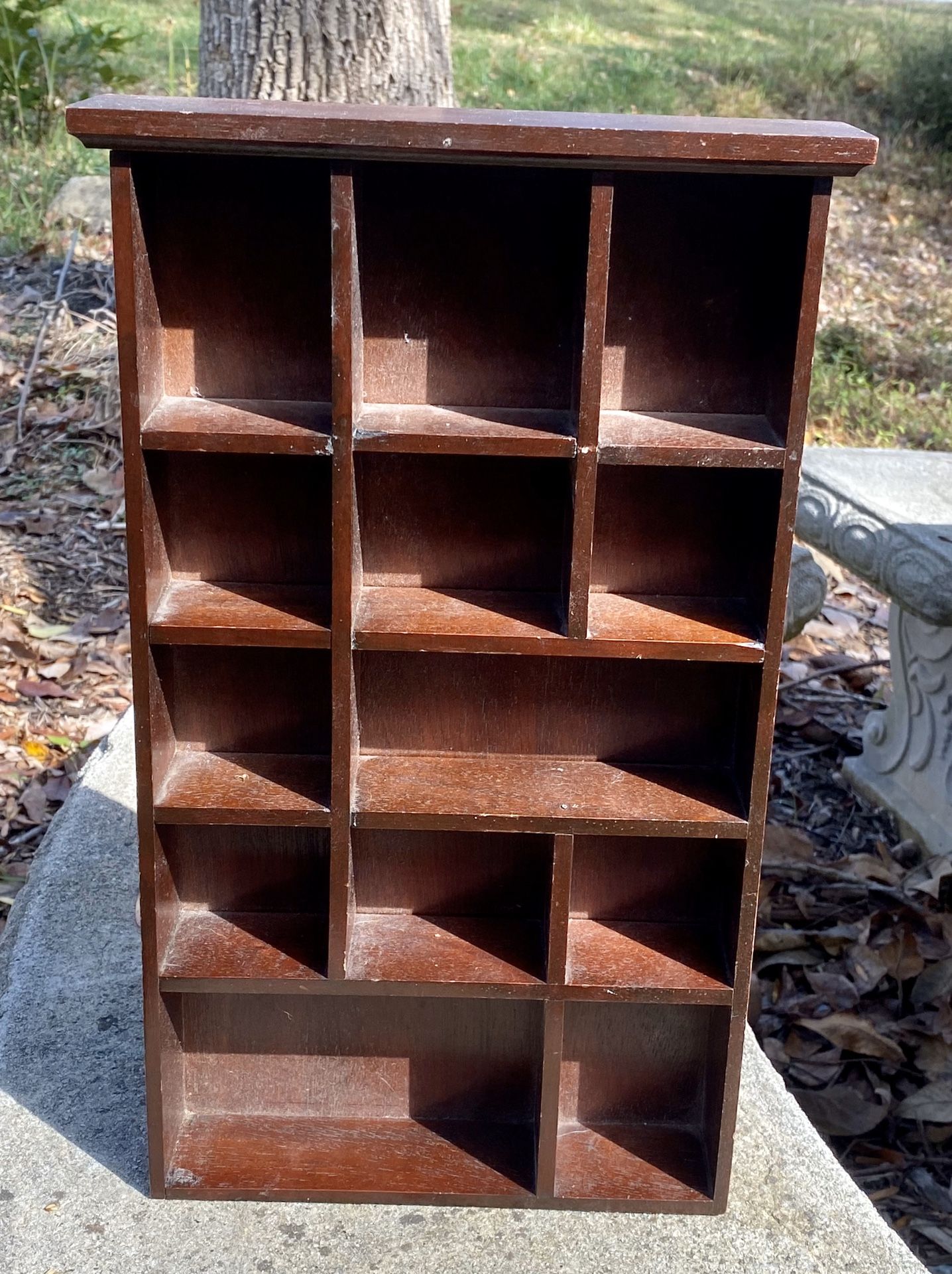 Vintage Wood Wall Mounted Knick Knack Shadow Box Miniature Display Cube