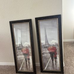 Set of 2 Large Framed Paris Wall Art Prints