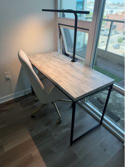 Desk set with chair and lamp