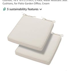 Magpie Fabrics Square Chair Cushion. Set Of 2. I Have 2 Sets Available 