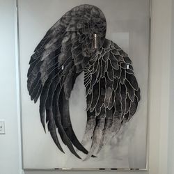 Wall Art Feathers With Crystals 