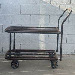 Heavy Duty 2 Tier Shop Garage Metal Cart On Caster Wheels