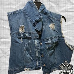 Ashley Stewart Jean Jacket Womens Denim Size 18/20 Ripped Style