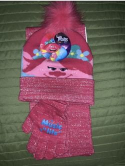 DreamWorks Trolls 3-Piece Hat, Scarf & Gloves Set