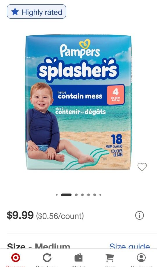 Multiple Packs Available Of Pampers Splashers Size 4