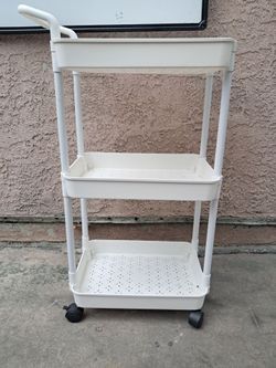 White 3-Tier Rolling Storage Cart