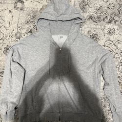 h&m grey zip up hoodie