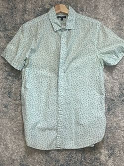 Express Men’s Size M Light Blue Floral Short Sleeve