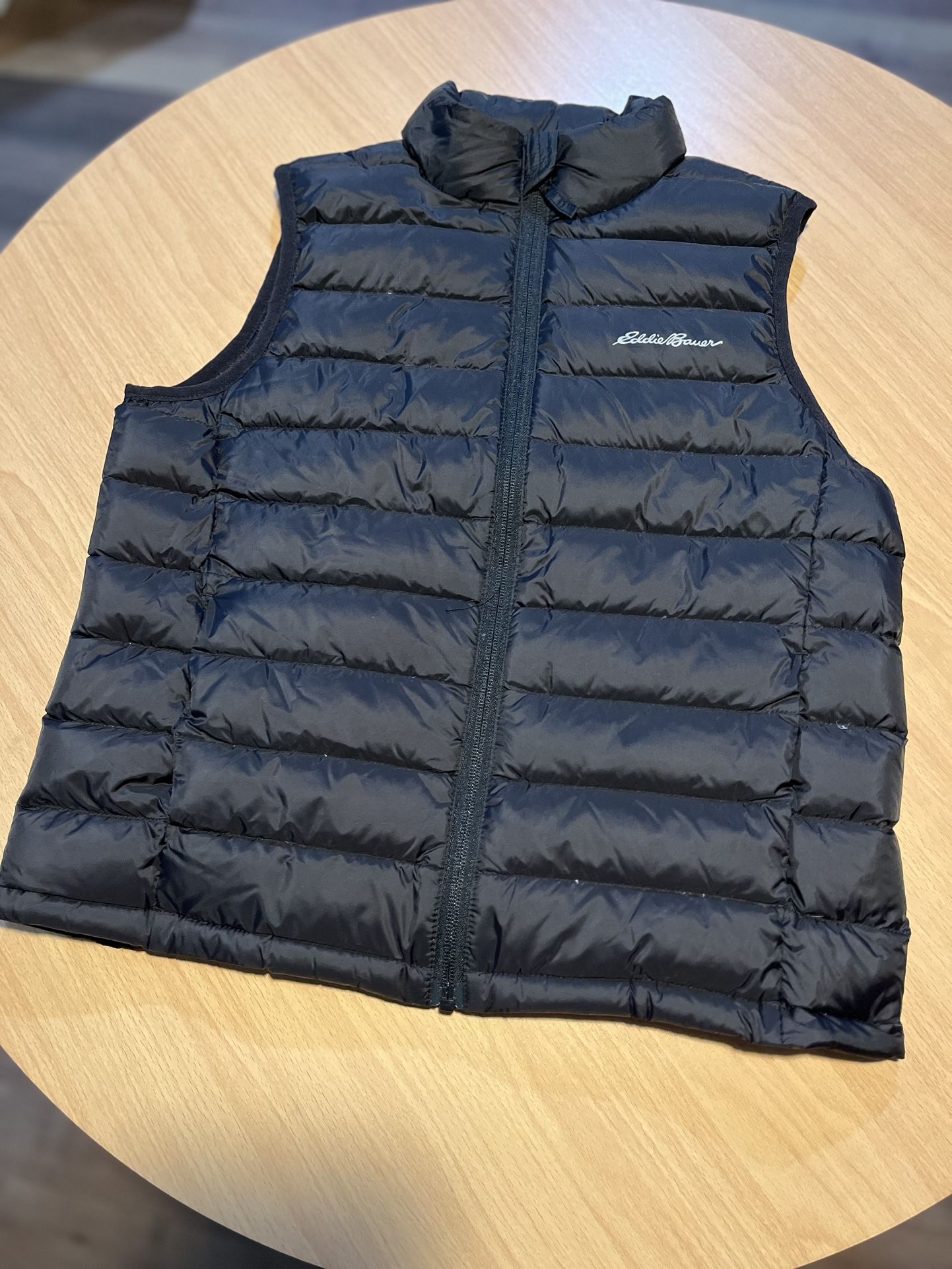 Kids Black Puffer Vest (Cirruslite Vest By Eddie Bauer), Size Medium (10/12)