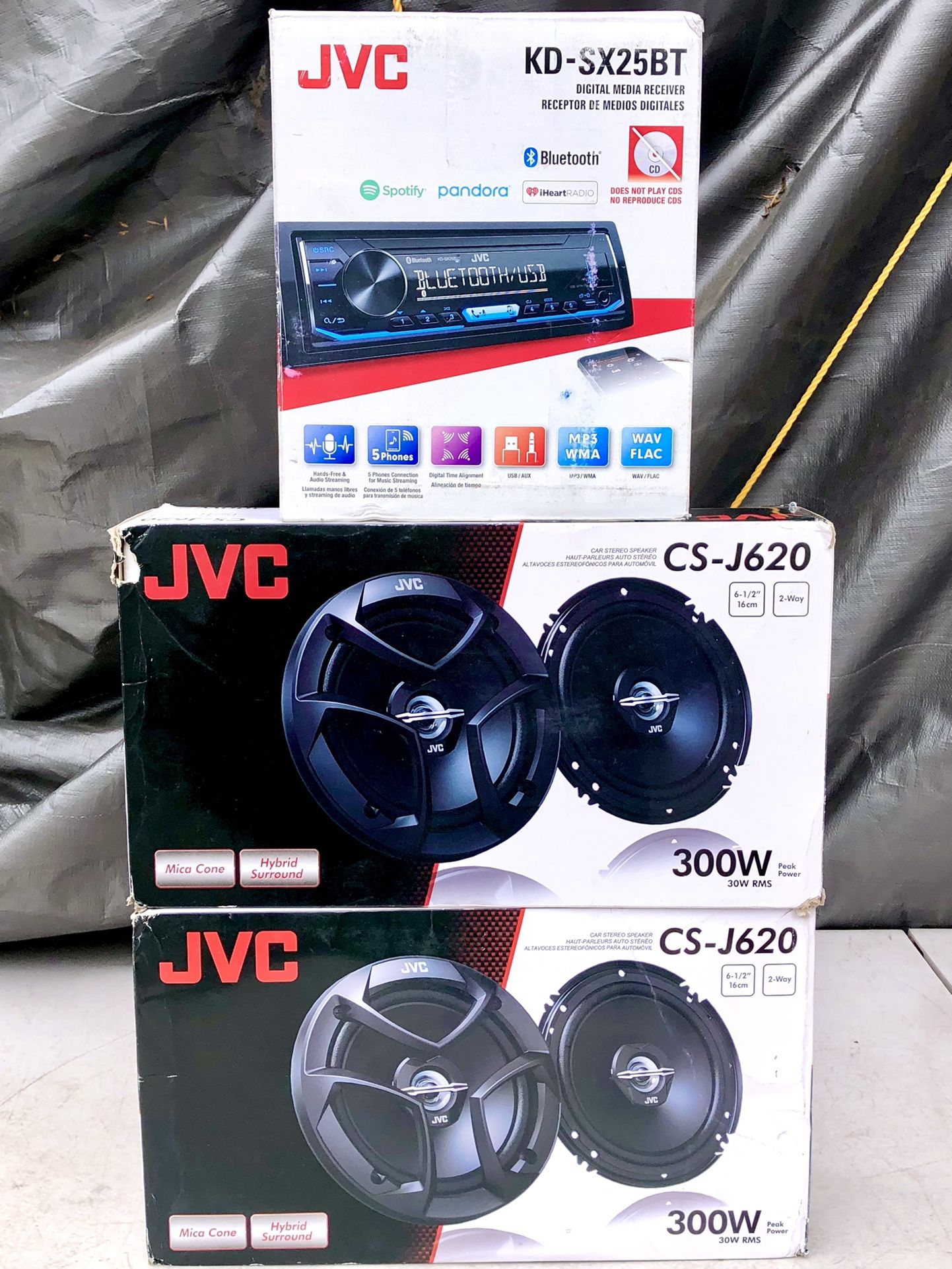 Jvc Bluetooth Audio USB Auxiliary Car Car Stereo Head Unit With 6-1/2 Speakers New
