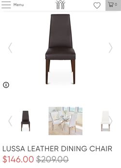 2 Lussa Leather Brown Dining Chairs