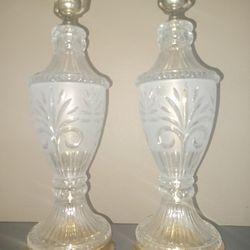 Vintage Hollywood Regency French Style 24% Lead Cut Crystal Bohemian Table Lamp

