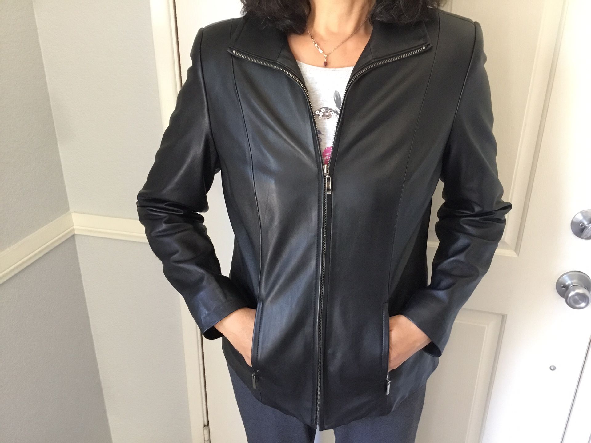 Black Genuine Lamb Leather Jacket