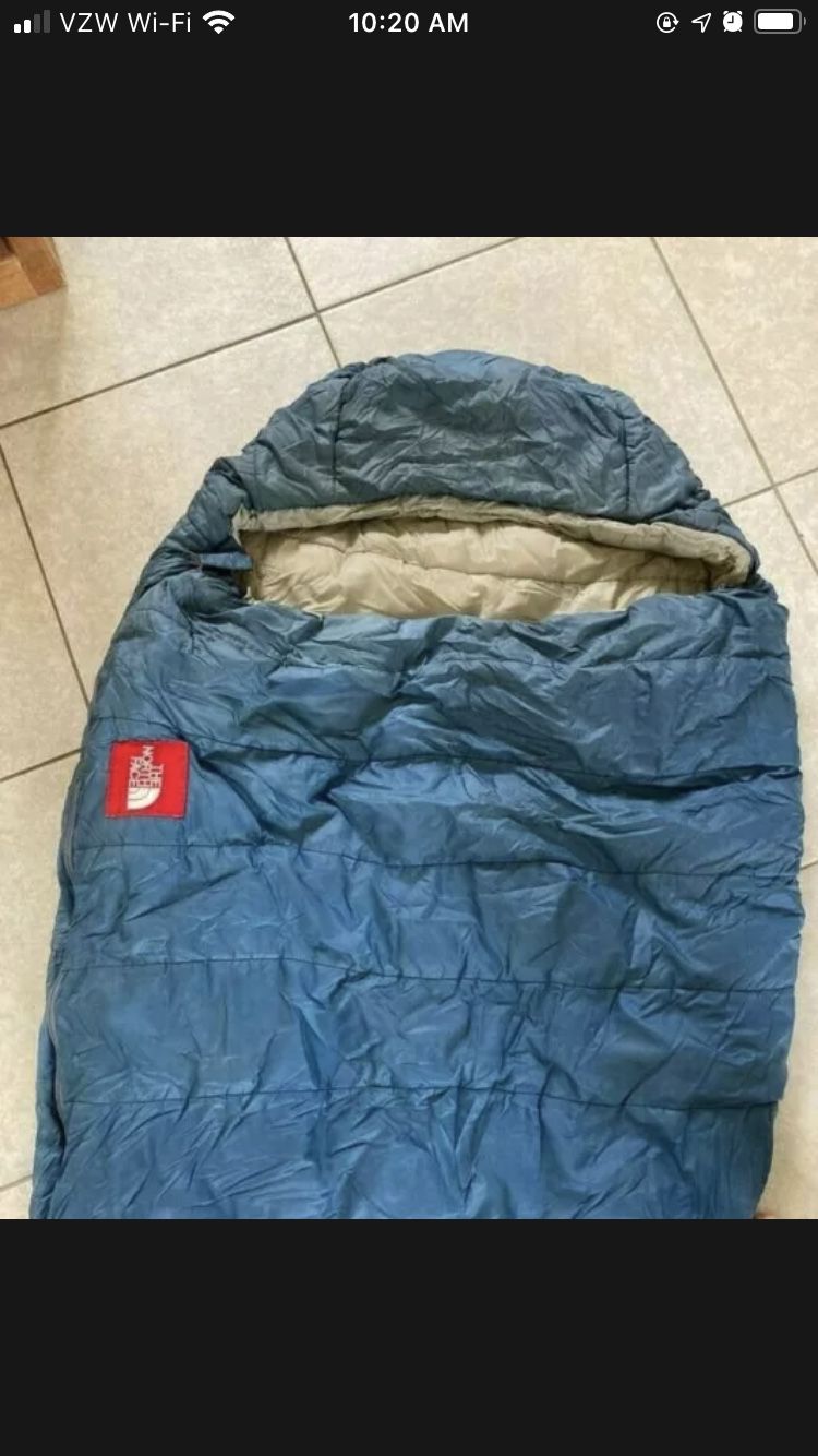 The North Face Used Very Clean Blue Mummy Sleeping Bag Adult