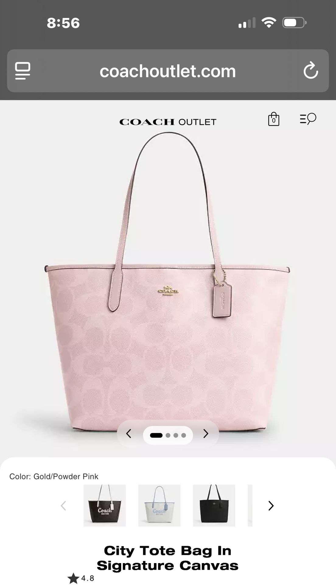 Coach City Tote, Bag Powder, Pink