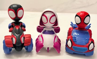 Marvel Spidey Amazing Friends Web Squad Spidey, Miles Morales, Ghost-Spider Car