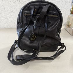 Harbor 2nd Black Leather Backpack 3 Pocketo