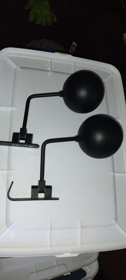 2 motorcycle helmet hanging mounts with hooks for extra accessories