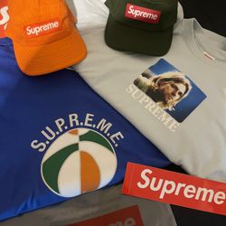 Supreme Tees And Chino Camp Hats