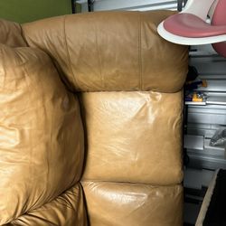 Italian Leather Large Loveseat In Storage