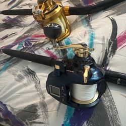2 Shimano Beastmaster 9000 Electric Reels On Custom Calstar Blank Rods FISHING