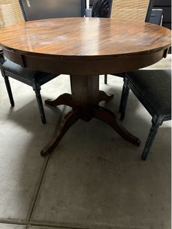 Round dining table, end tables, massage table, shoe rack, little desk