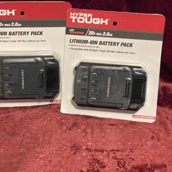 HYPER TOUGH 20-VOLT MAX 2.0AH LITHIUM-ION BATTERY PACK (2)