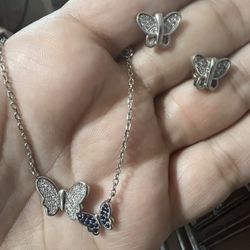 Butterfly Set Sterling Silver Stamped 