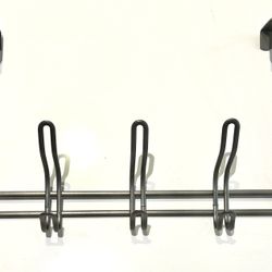 Over The Door Hanger, 5 Hooks, 11x18 Brushed Chrome Preowned
