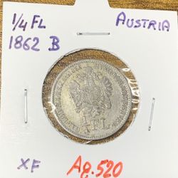 Austria ¼ florin, 1862 B