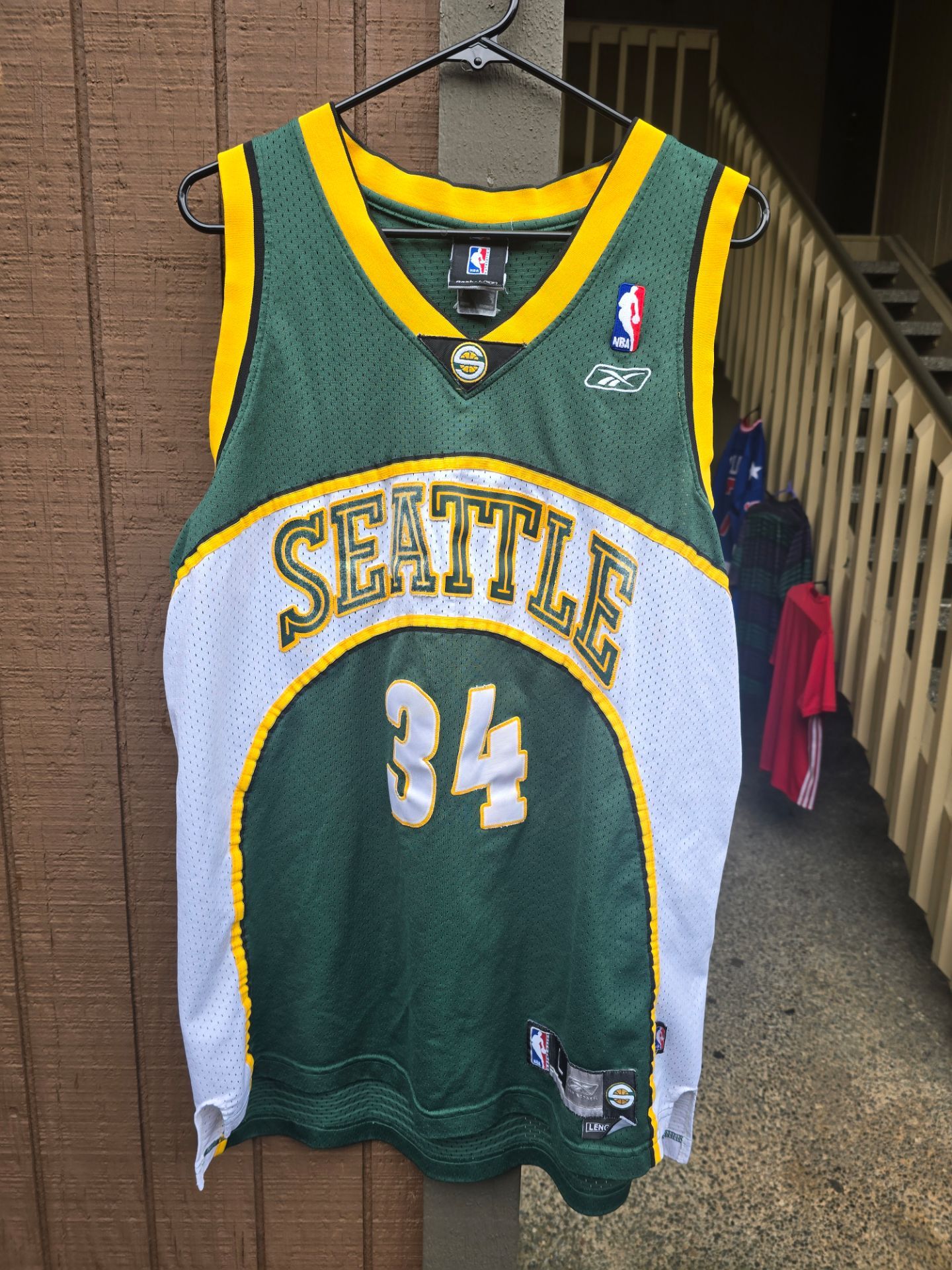 Authentic RAY ALLEN Seattle Sonics Jersey Large Reebok Swingman has some wear seen in photos