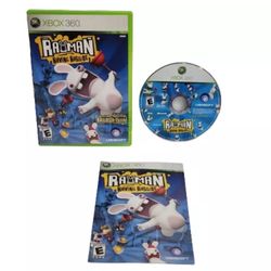 Rayman Raving Rabbids (Microsoft Xbox 360, 2007) Game With Manual 