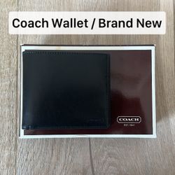 New Coach Double Billfold Wallet (Style 74007 BK/VA)