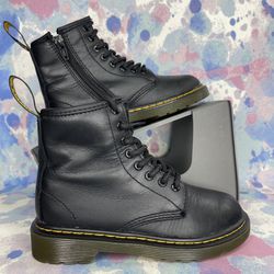 Dr. Martens 1460 J Black Leather Ankle Zip Boots Youth US 12 Unisex