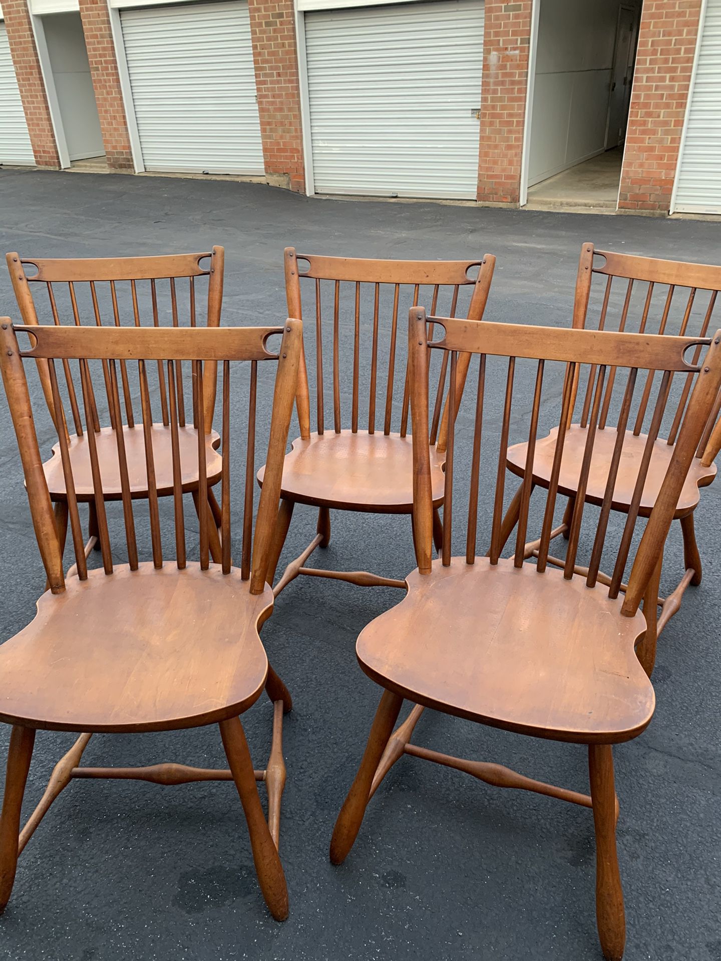 5 solid wood chairs