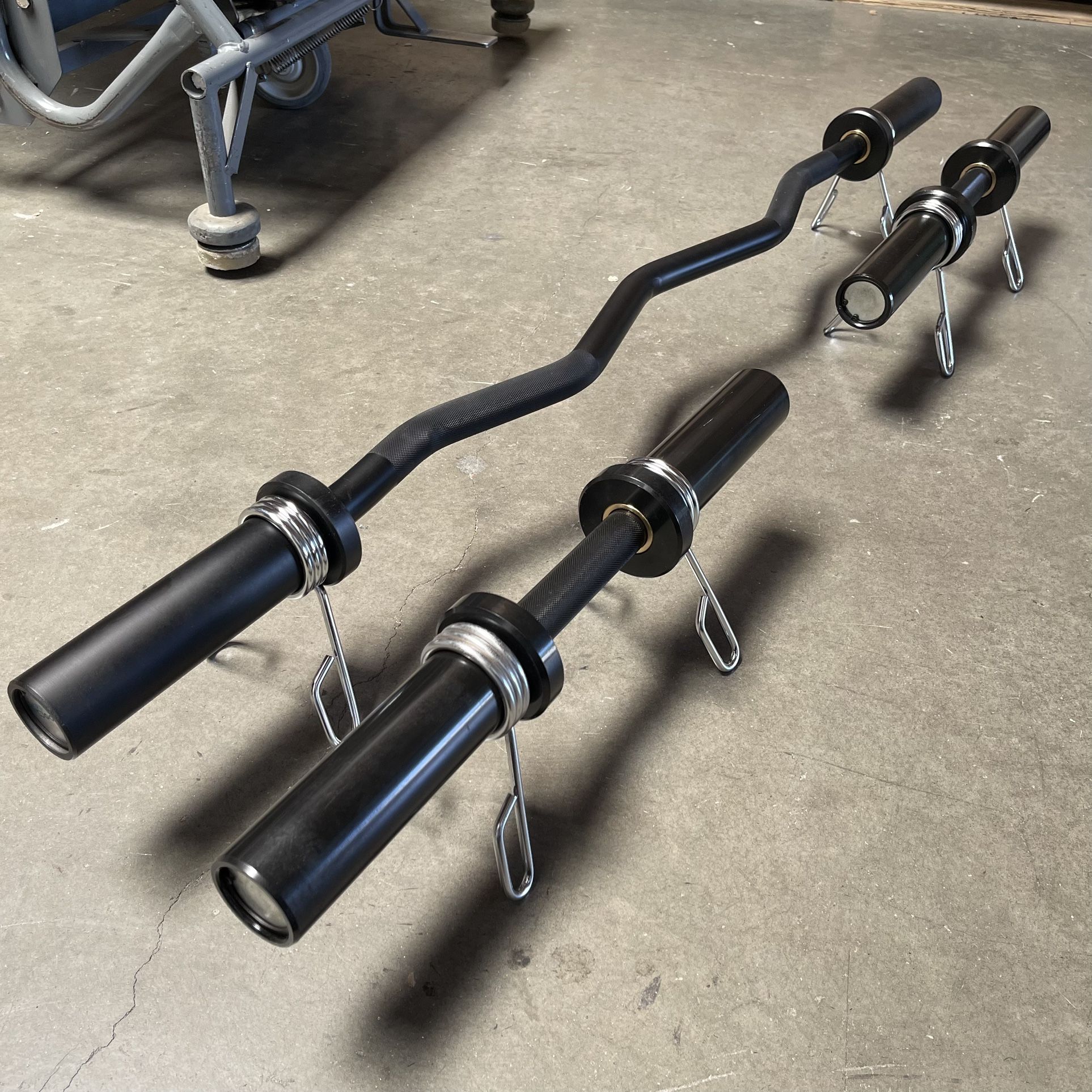 Brand New Curl Ez Easy Bar Barbell + Dumbbells Loadable Handles Olympic Home Gym Equipment