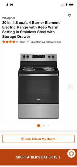 Whirlpool 4.8 Cu. Ft. Electric range