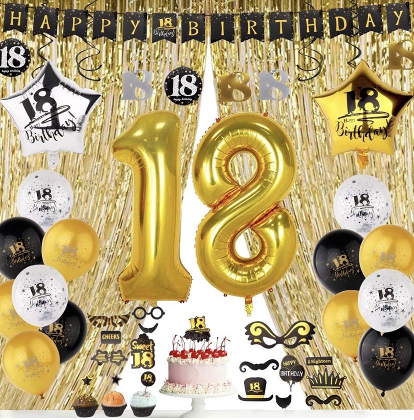 Brand New 18th Birthday Decorations(114 Pack）