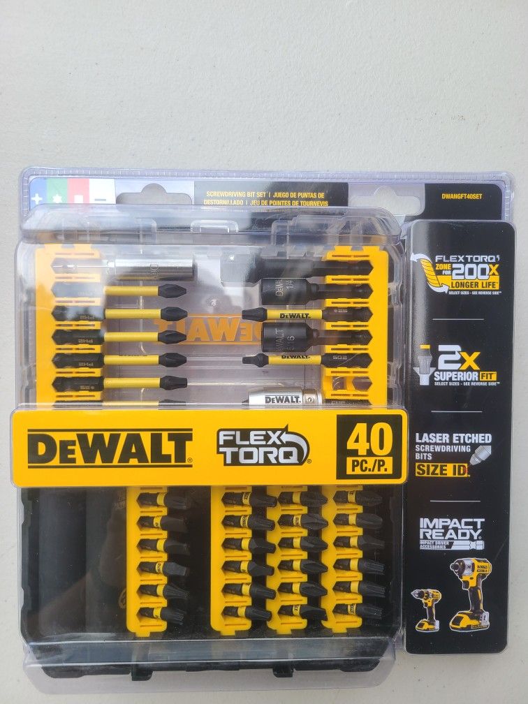 New - DeWalt Flextorq 1/4-in x Impact Driver Bit Set 40-Piece