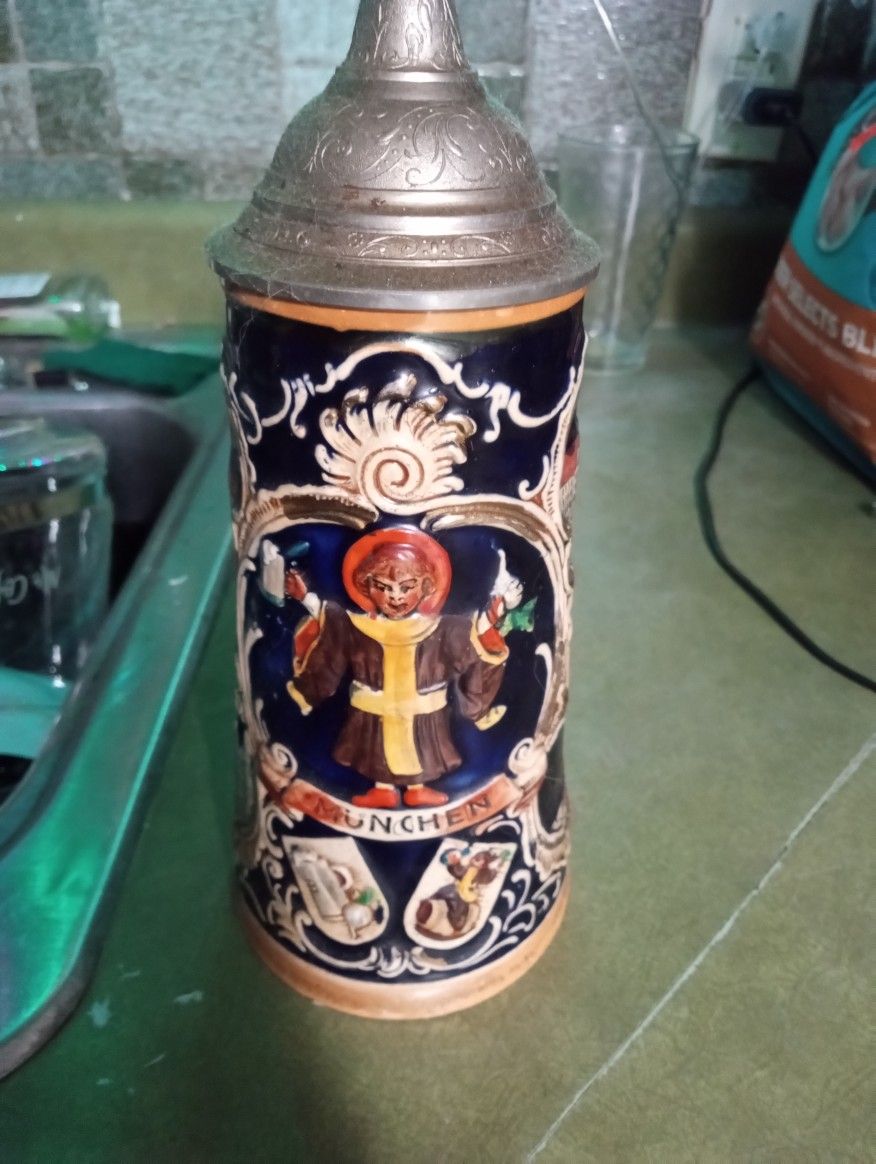 Beer Stein Pewter Vintage