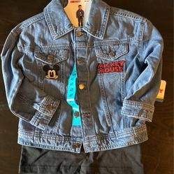 Disney Mickey Jean Jacket W/shirt