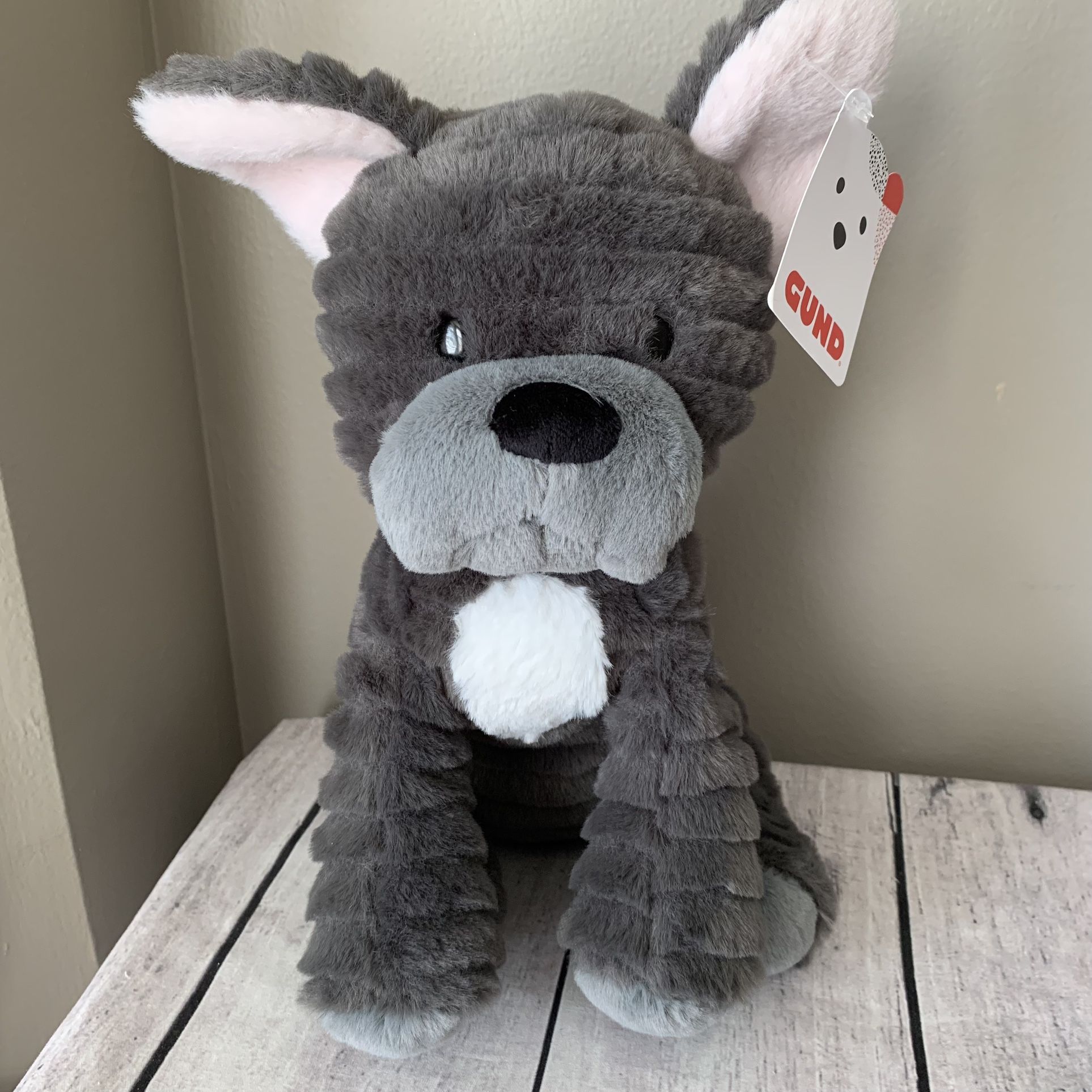 NWT Gund VELVET grey French Bulldog Plush 12"