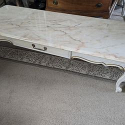 Marble Top End Tables And Coffee Table 