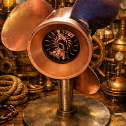 Boat propeller metal sculpture