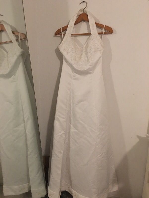 Halter style A line Wedding Dress