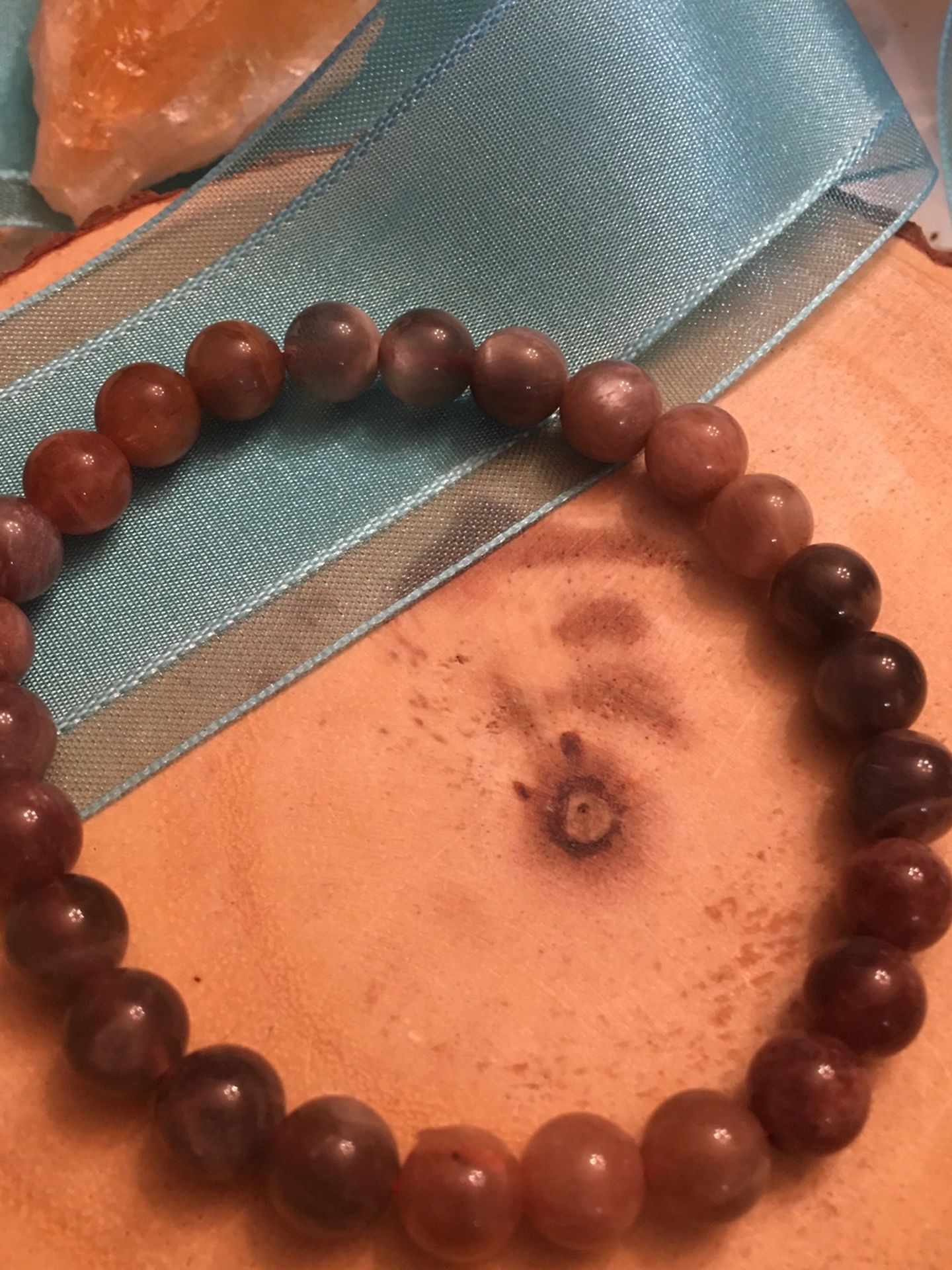 (small beads) Black Peach Moonstone Bracelet