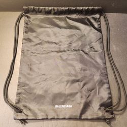 Balenciaga Nylon Black Drawstring Bag Backpack 14x19