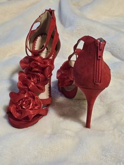 Madison Red Ruffled Stiletto Heels