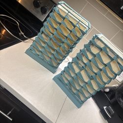 Set of teal boho table lamps