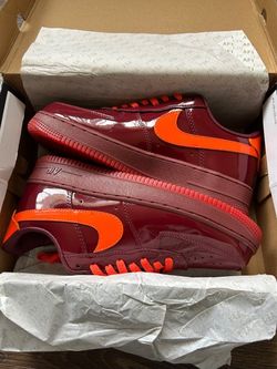 Nike af1 Patent Leather Dark Team Red Safety Orange